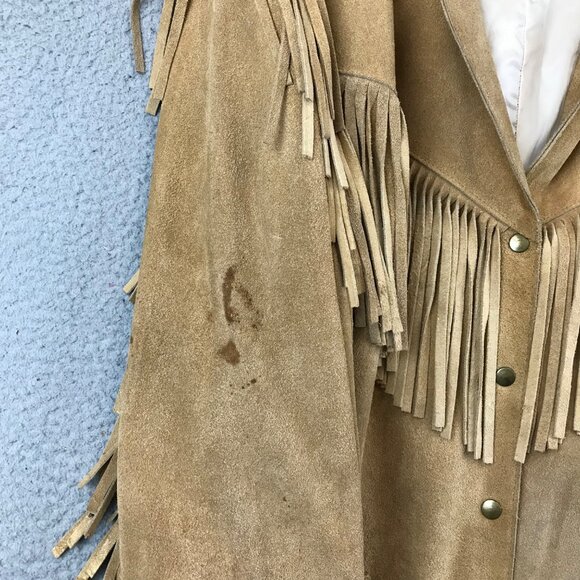Vintage Dawn Fashions Suede Leather Fringe Jacket 60’s Hippy Size M - Picture 11 of 15